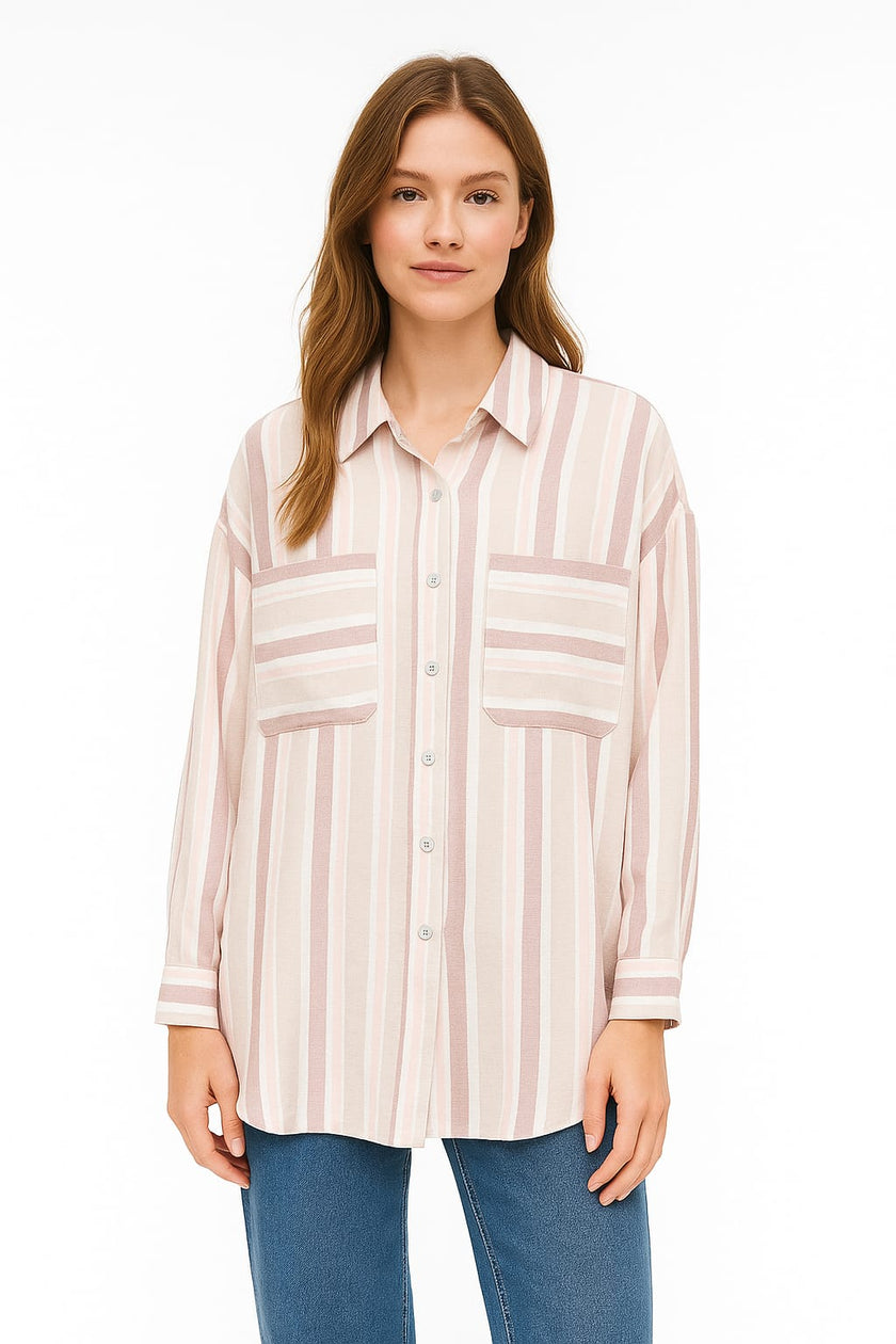 Chemise V Stripe 2 Pocket