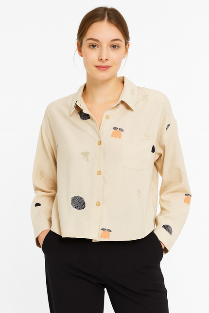 Embroidery Cropprd Chemise