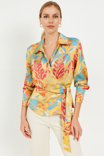 Floral Wrapped Blouse