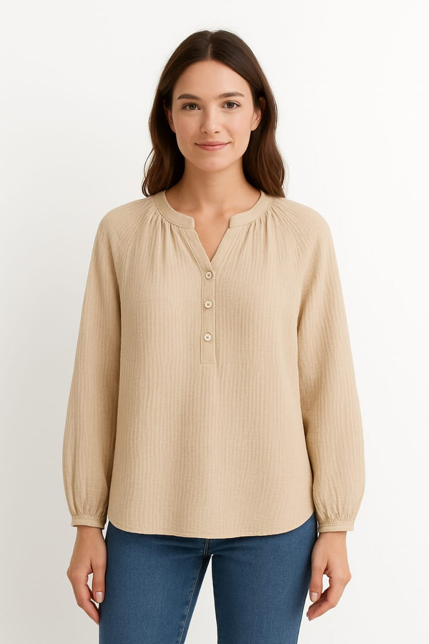 Buttons Rounded Blouse