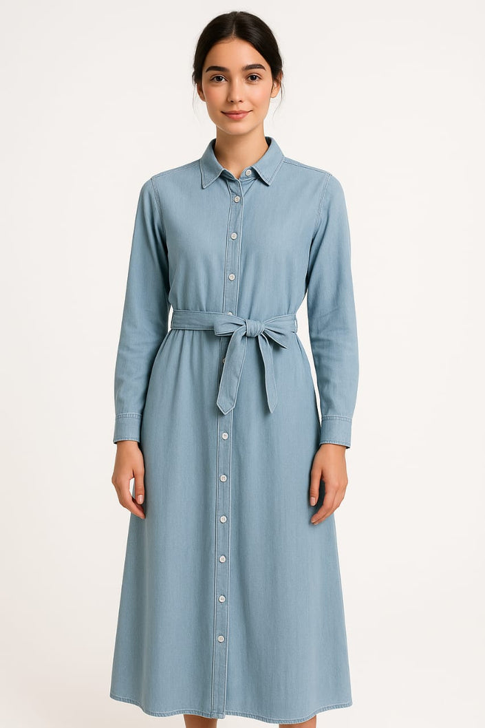 Belted Jeans Dress