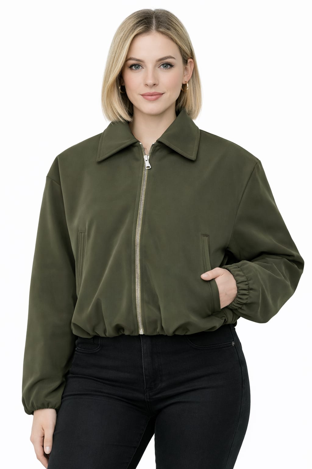 Jacket Crop Zipper