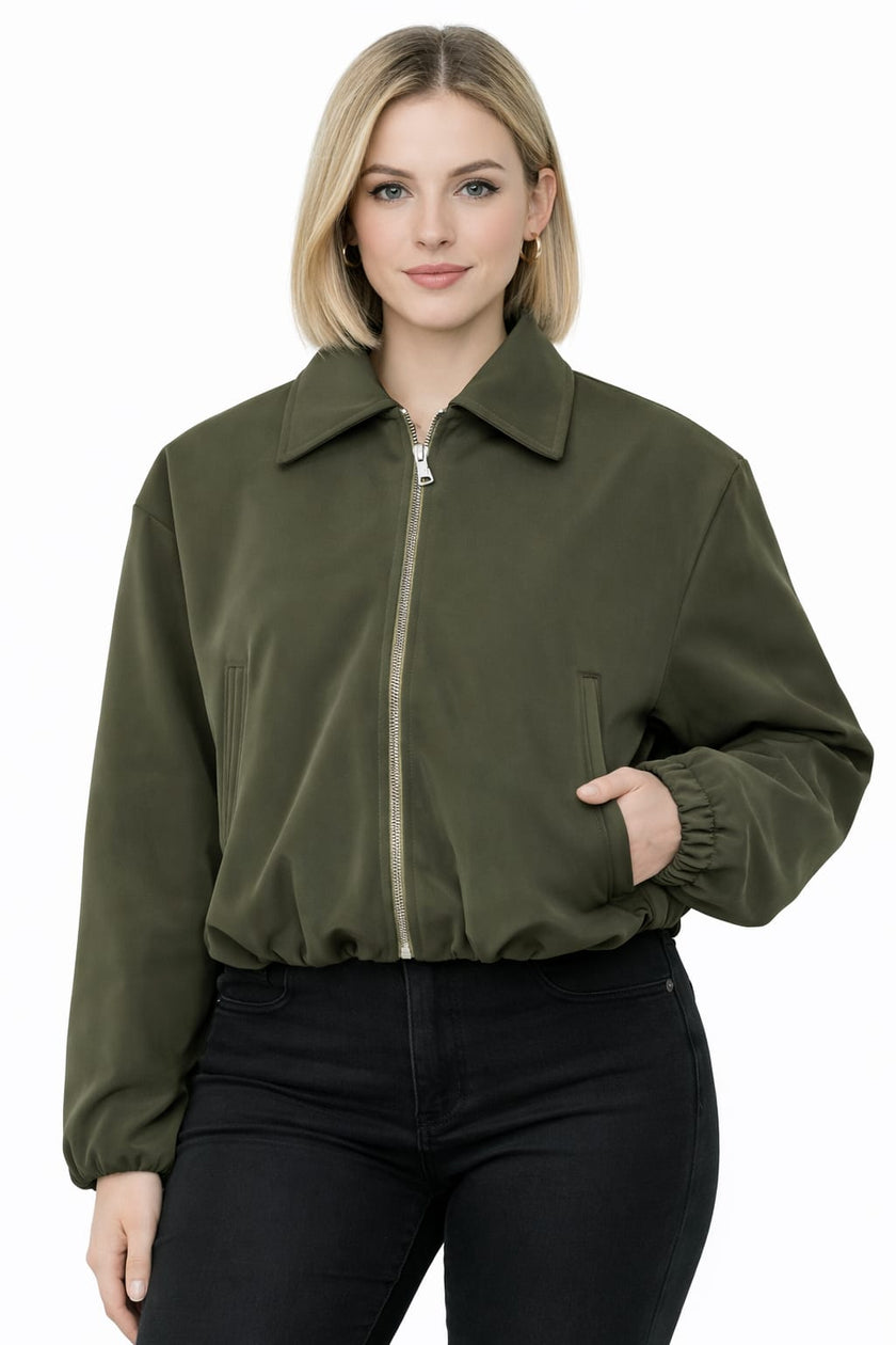 Jacket Crop Zipper