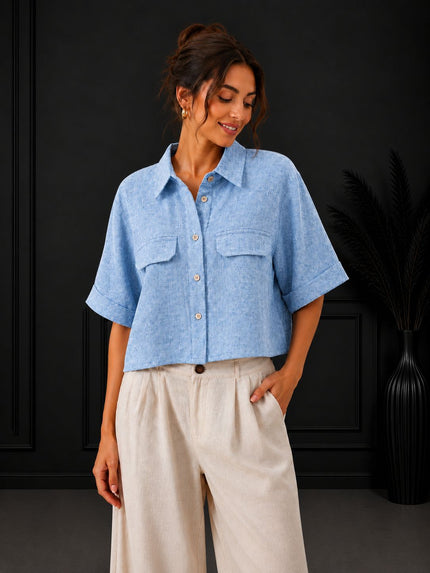 chemise crop 2 pocket