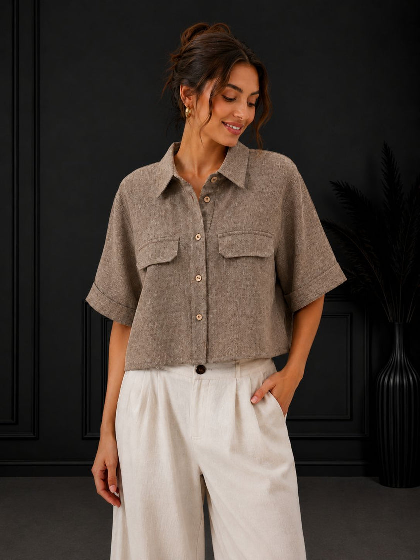 chemise crop 2 pocket