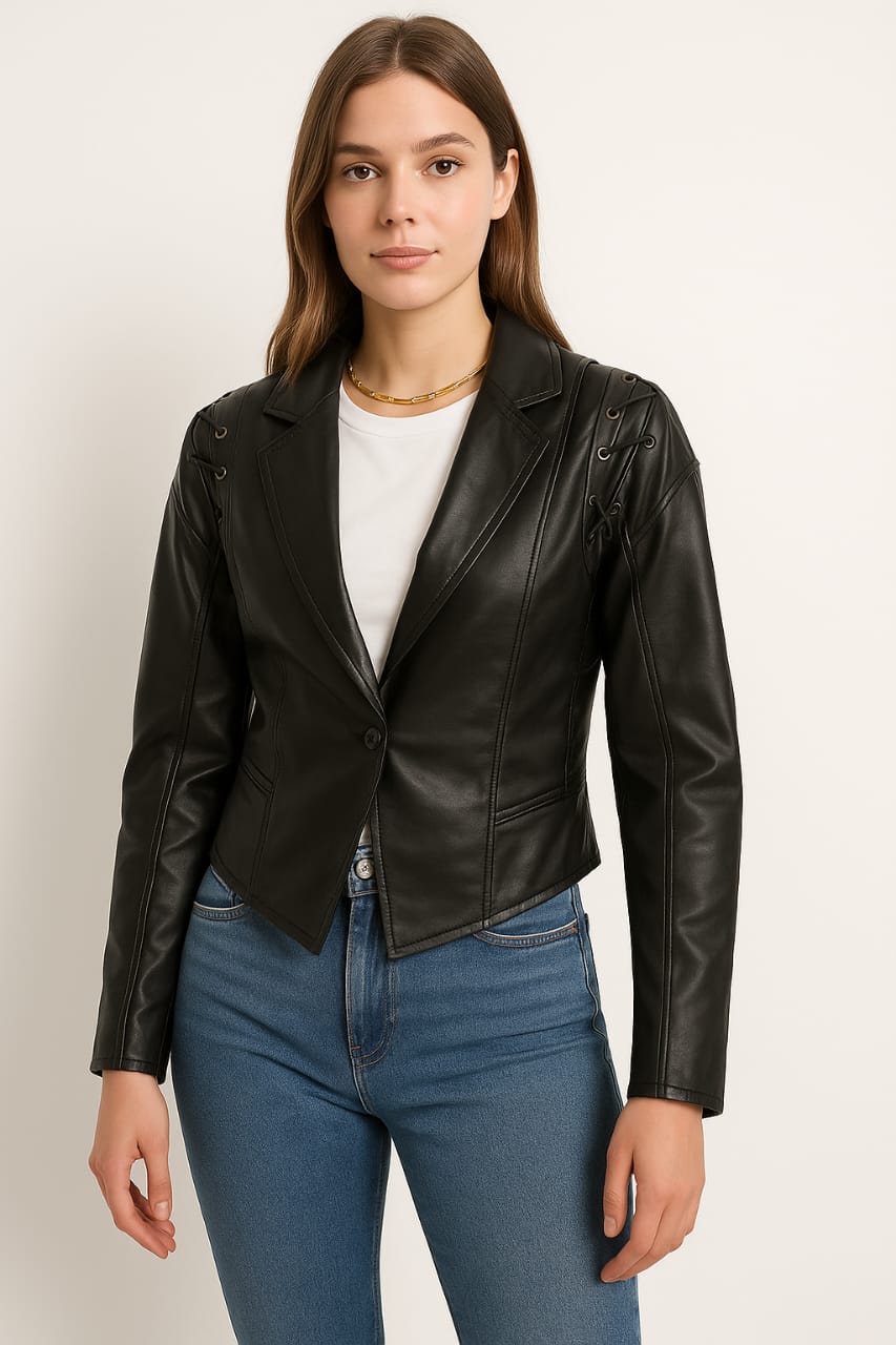 72\25 Jacket Leather 1 Botton