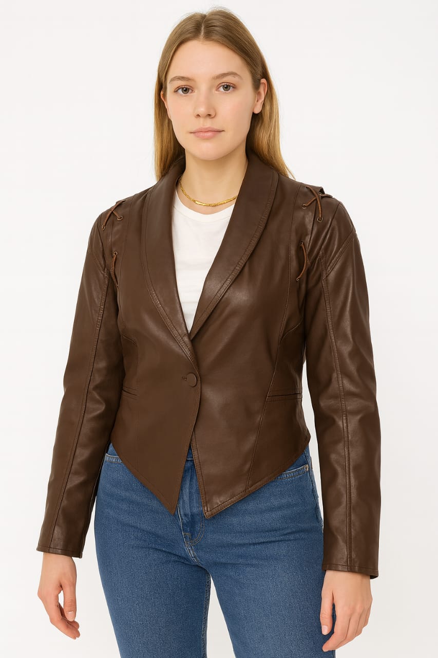 72\25 Jacket Leather 1 Botton