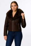 72\210677 Jacket Leather Neck Fur