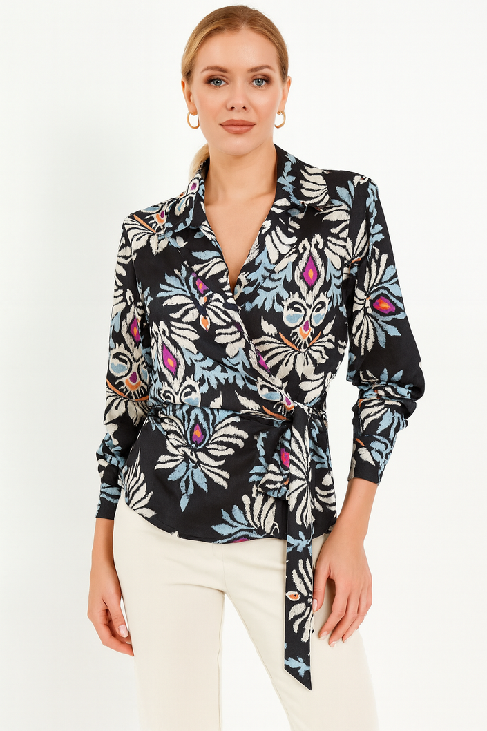 Floral Wrapped Blouse