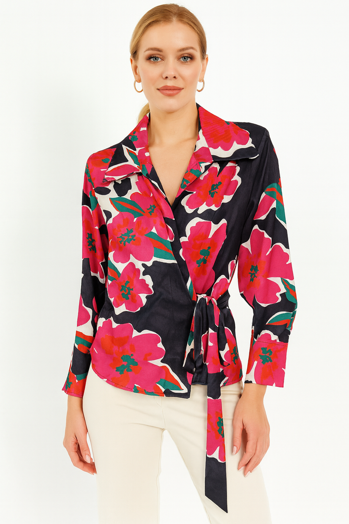 Floral Wrapped Blouse