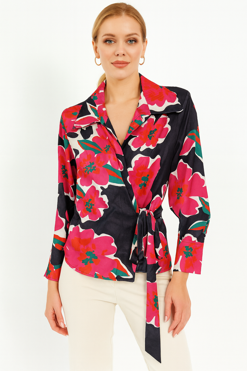 Floral Wrapped Blouse